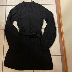 🩷 Abercrombie Kids cute knit black sweater dress with belt